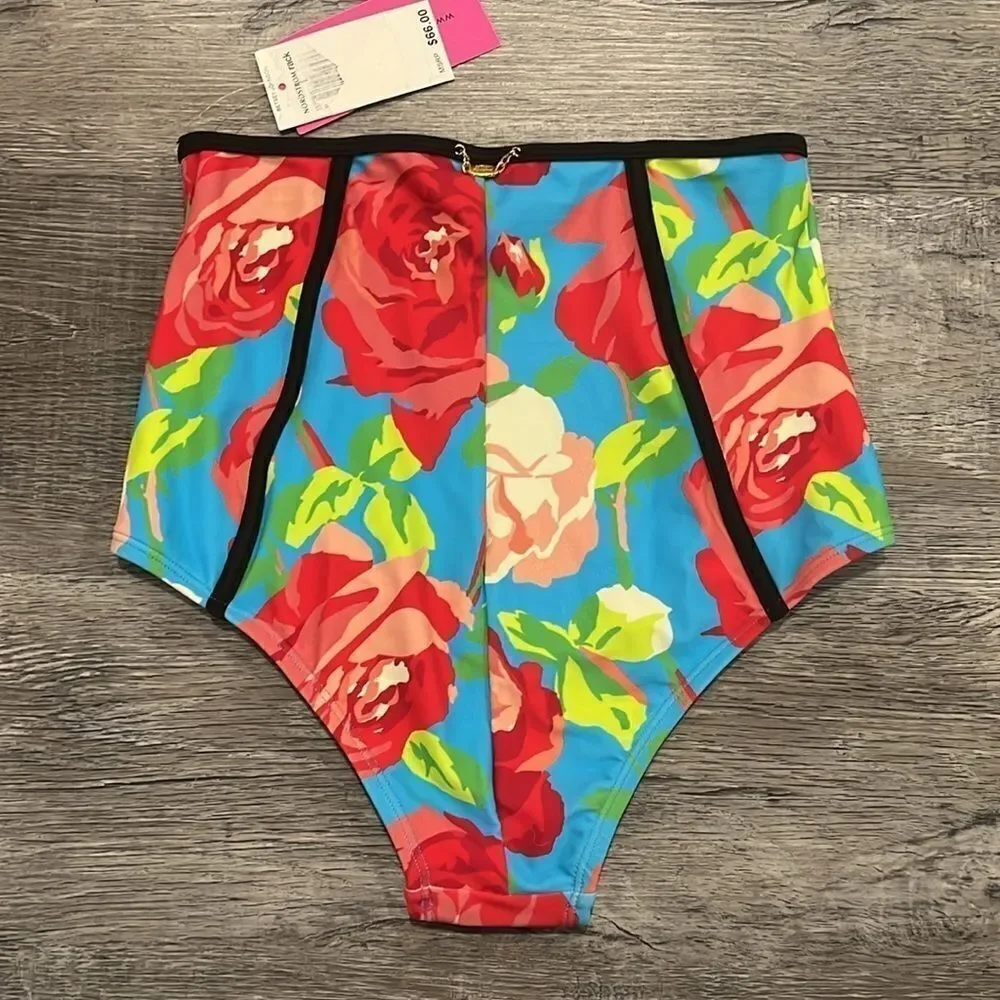 Betsey Johnson NWT high waisted swimsuit bottoms - small